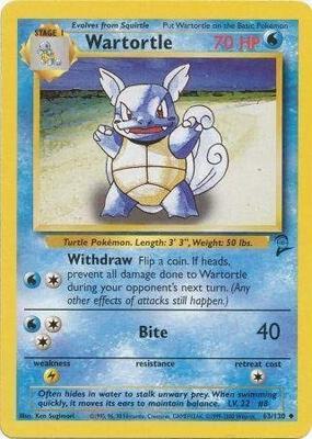 Wartortle card from Base Set 2