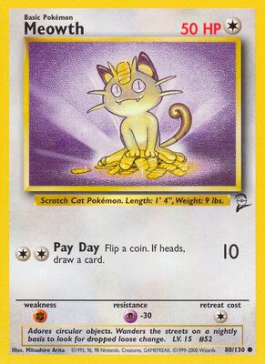 Meowth card from Base Set 2
