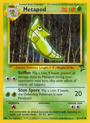 Metapod card from Base Set 2