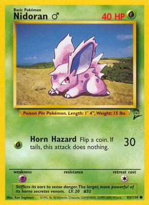 Nidoran M card from Base Set 2
