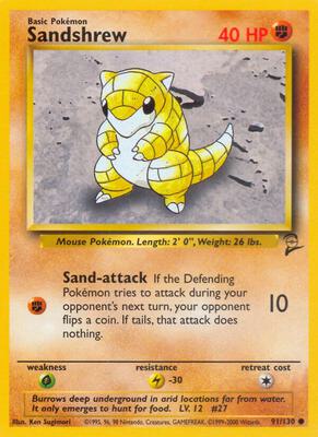 Sandshrew card from Base Set 2