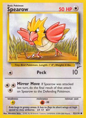 Spearow card from Base Set 2