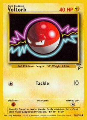 Voltorb card from Base Set 2