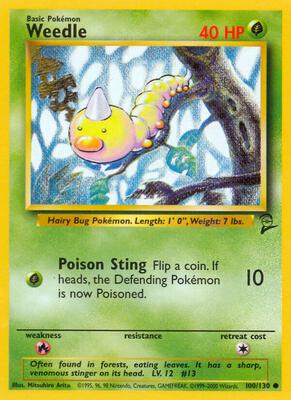 Weedle card from Base Set 2