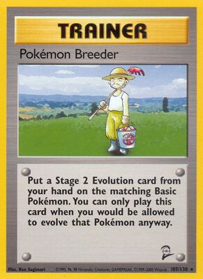 Pokemon Breeder card from Base Set 2