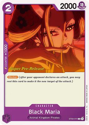 Black Maria card from Super Pre-Release Starter Deck 4: Animal Kingdom Pirates