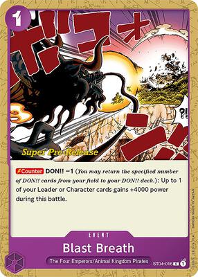 Blast Breath card from Super Pre-Release Starter Deck 4: Animal Kingdom Pirates