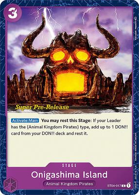 Onigashima Island card from Super Pre-Release Starter Deck 4: Animal Kingdom Pirates