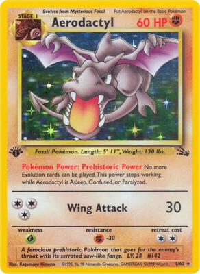 Aerodactyl (1) card from Fossil
