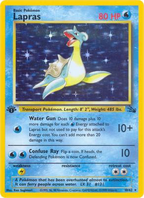 Lapras (10) card from Fossil