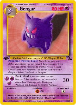 Gengar (20) card from Fossil