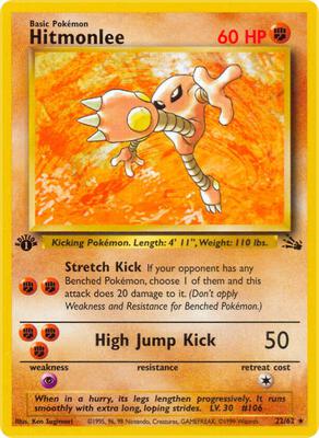 Hitmonlee (22) card from Fossil