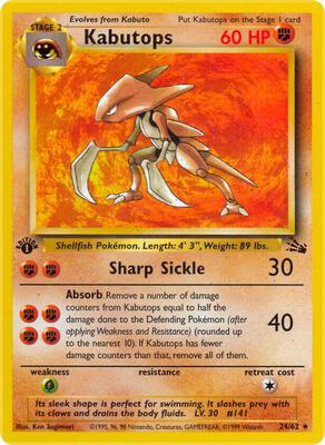 Kabutops (24) card from Fossil