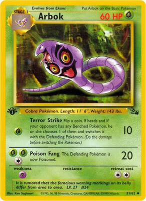 Arbok card from Fossil