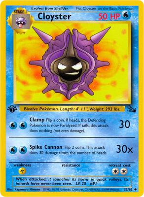 Cloyster card from Fossil