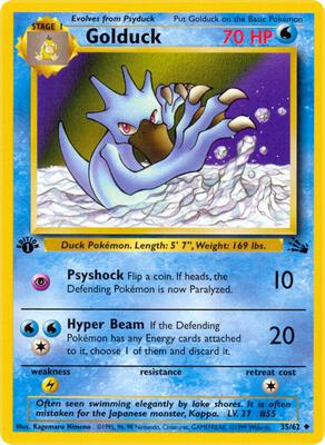 Golduck card from Fossil
