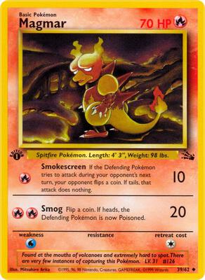 Magmar card from Fossil