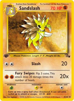Sandslash card from Fossil