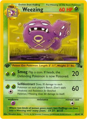 Weezing card from Fossil