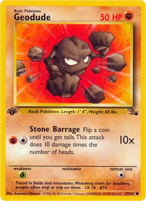 Geodude card from Fossil