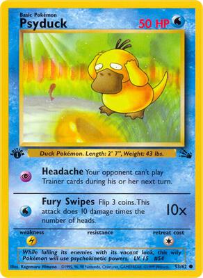 Psyduck card from Fossil