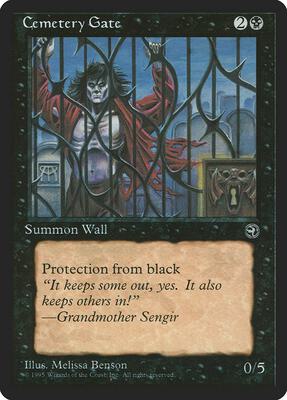 Cemetery Gate card from Homelands