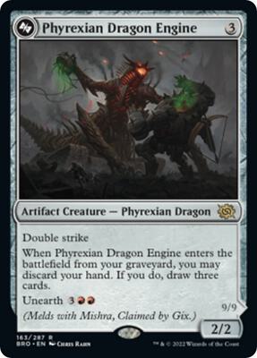 Phyrexian Dragon Engine card from The Brothers' War