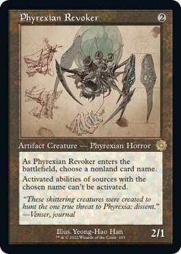Phyrexian Revoker (Schematic) card from The Brothers' War: Retro Frame Artifacts