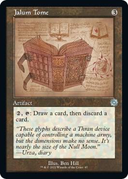 Jalum Tome (Schematic) card from The Brothers' War: Retro Frame Artifacts