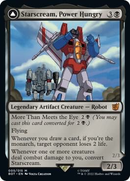 Starscream, Power Hungry card from Universes Beyond: Transformers