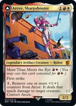 Arcee, Sharpshooter card from Universes Beyond: Transformers