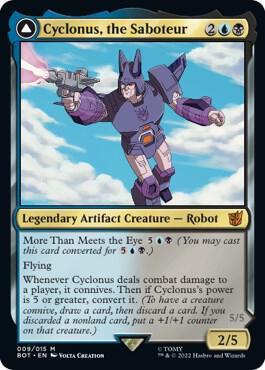 Cyclonus, the Saboteur card from Universes Beyond: Transformers