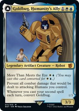 Goldbug, Humanity's Ally card from Universes Beyond: Transformers