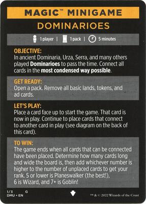 Magic Minigame: Dominarioes card from Dominaria United
