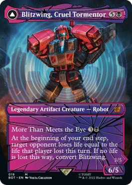 Blitzwing, Cruel Tormentor (Shattered Glass) card from Universes Beyond: Transformers
