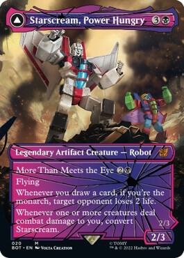 Starscream, Power Hungry (Shattered Glass) card from Universes Beyond: Transformers