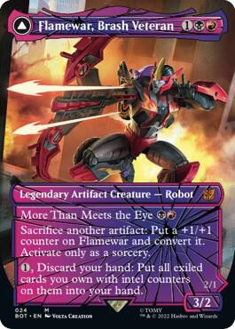 Flamewar, Brash Veteran (Shattered Glass) card from Universes Beyond: Transformers
