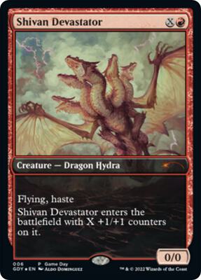 Shivan Devastator card from Game Day & Store Championship Promos