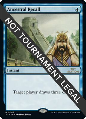 Ancestral Recall card from 30th Anniversary Edition