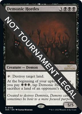 Demonic Hordes card from 30th Anniversary Edition