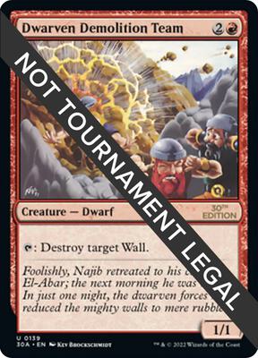 Dwarven Demolition Team card from 30th Anniversary Edition