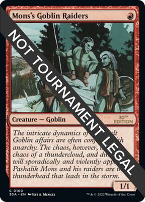 Mons's Goblin Raiders card from 30th Anniversary Edition