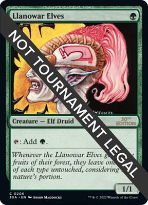 Llanowar Elves card from 30th Anniversary Edition