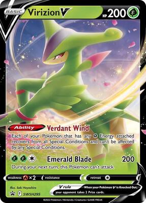 Virizion V - SWSH295 card from SWSH: Sword & Shield Promo Cards