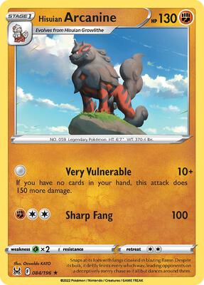 Hisuian Arcanine - 084/196 (Non-Holo) card from Deck Exclusives