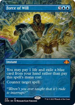 Force of Will (Borderless) card from Dominaria Remastered