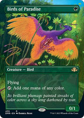 Birds of Paradise (Borderless) card from Dominaria Remastered