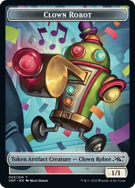 Clown Robot (003) // Food (010) Double-sided Token card from Unfinity