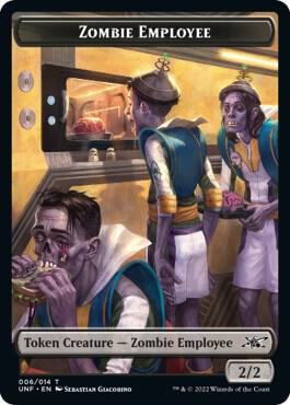 Zombie Employee // Treasure (013) Double-sided Token card from Unfinity