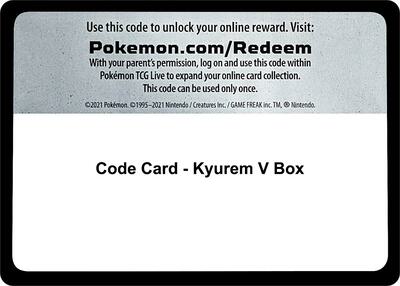 Code Card - Kyurem V Box card from Miscellaneous Cards & Products